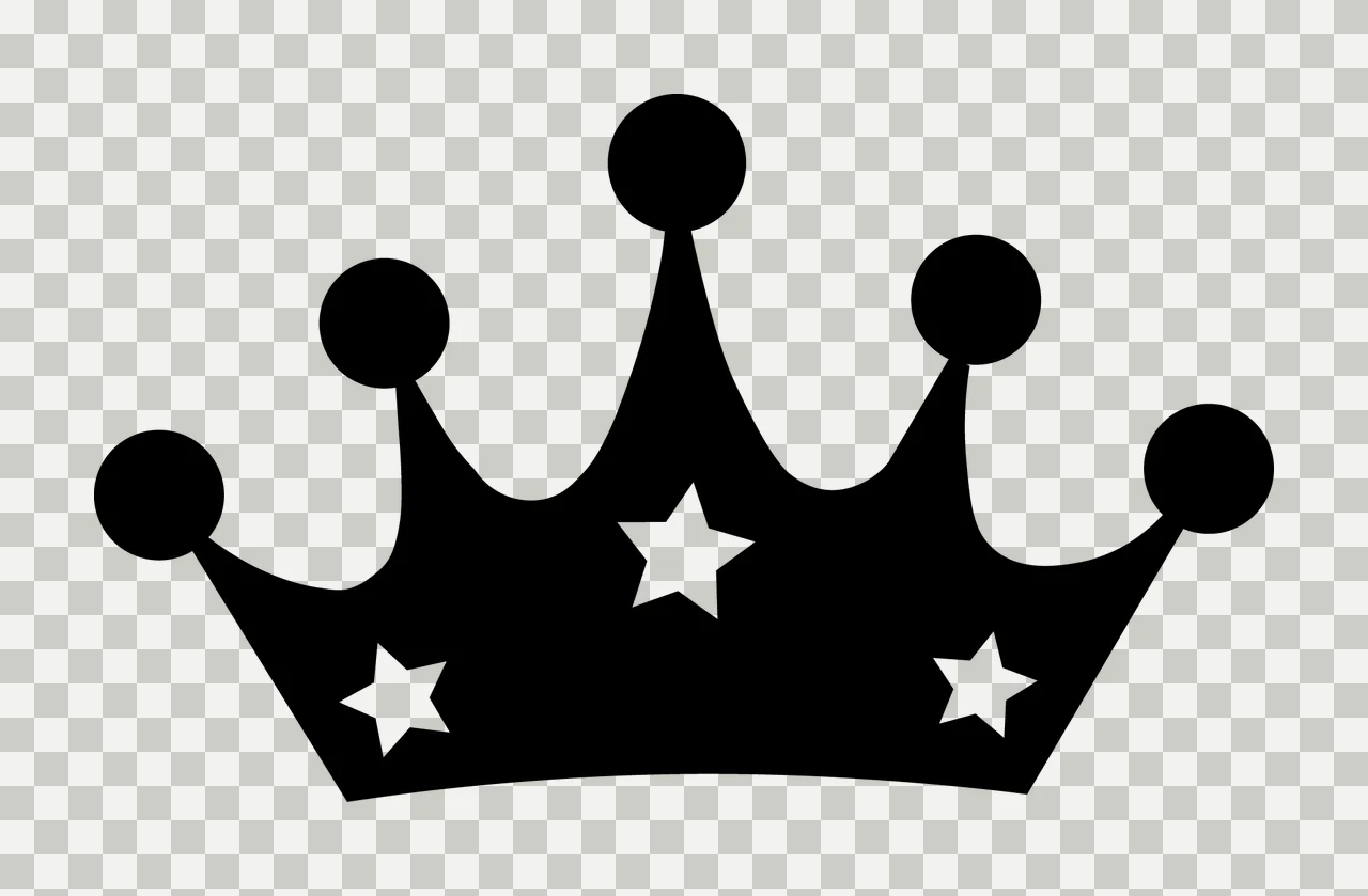 Crown With Star And Circle In Black transparency and detail preview thumbnail
