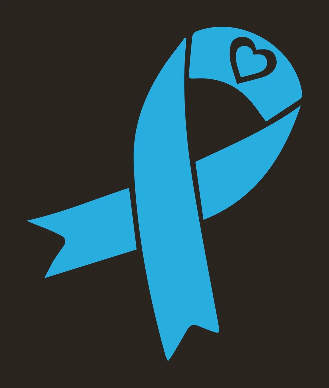Blue awareness ribbon with white heart Illustration contrast preview thumbnail