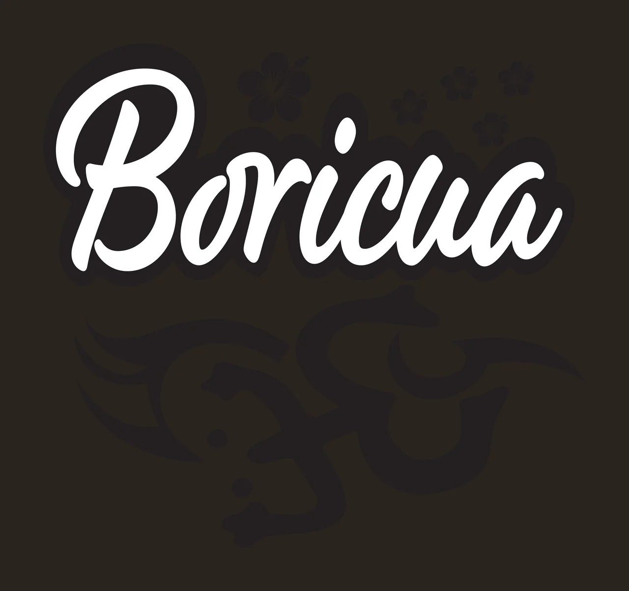 Surfboard Graphic With Hibiscus Flowers and tribal symbol black contrast preview thumbnail