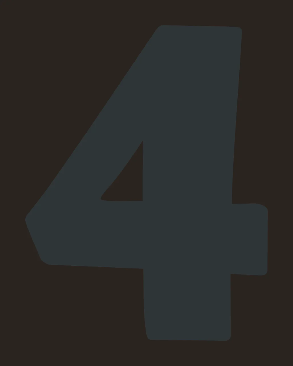 Number 4 Solid Black Digital Four digit typography bold math contrast preview thumbnail