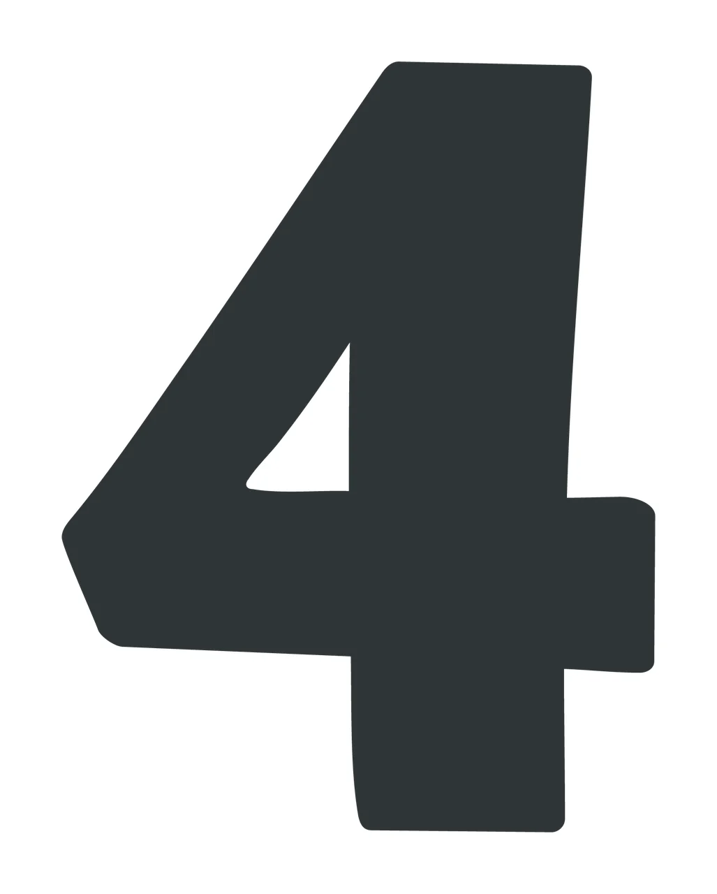 Number 4 Solid Black Digital Four digit typography bold math