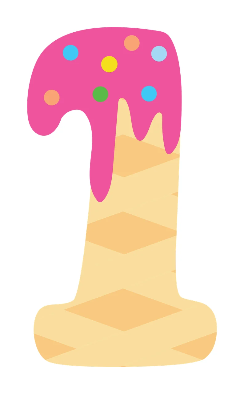Ice Cream Font Character 19 scalable logo design icon