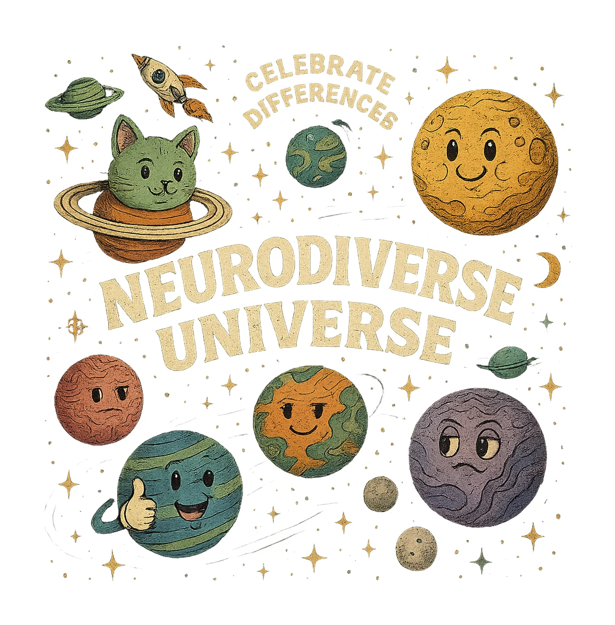 Neurodiverse Universe Autism Awareness Shirt Design Space