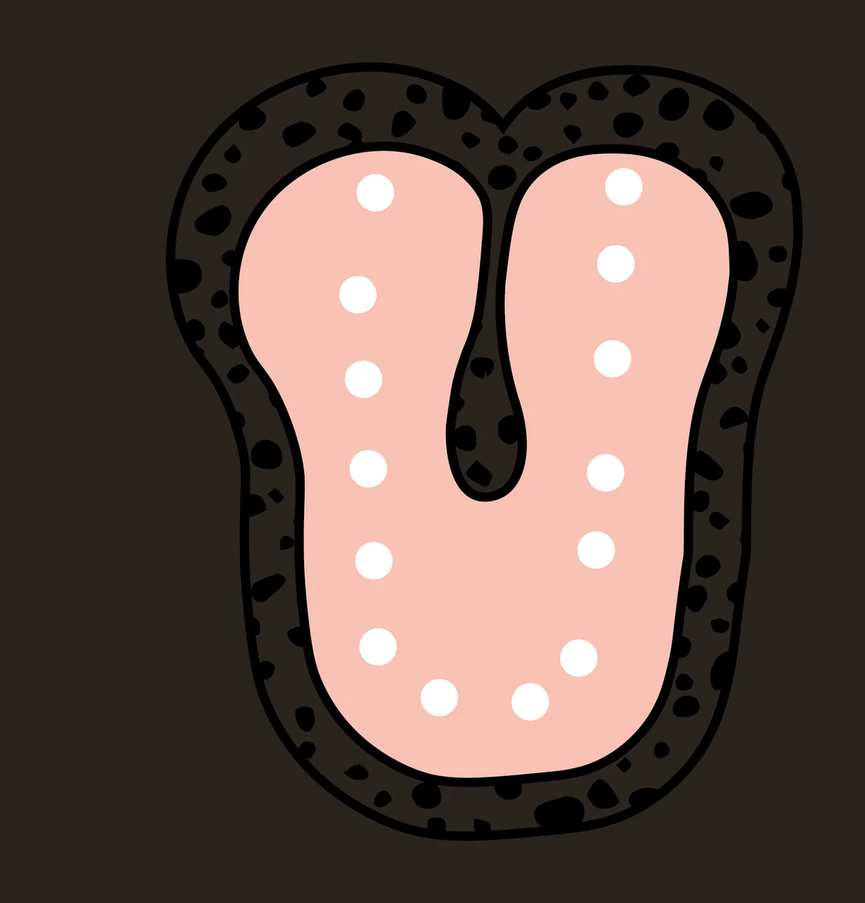 Dalmatian Dots Font Race Doodle Character 12 racing checkered flag contrast preview thumbnail