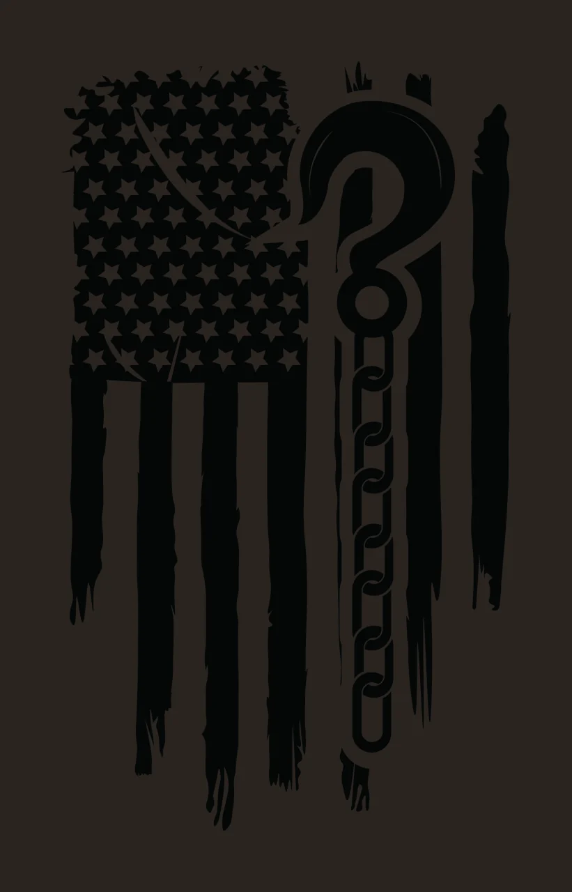 Flag Crane Hook Over Distressed American Superimposed chain contrast preview thumbnail