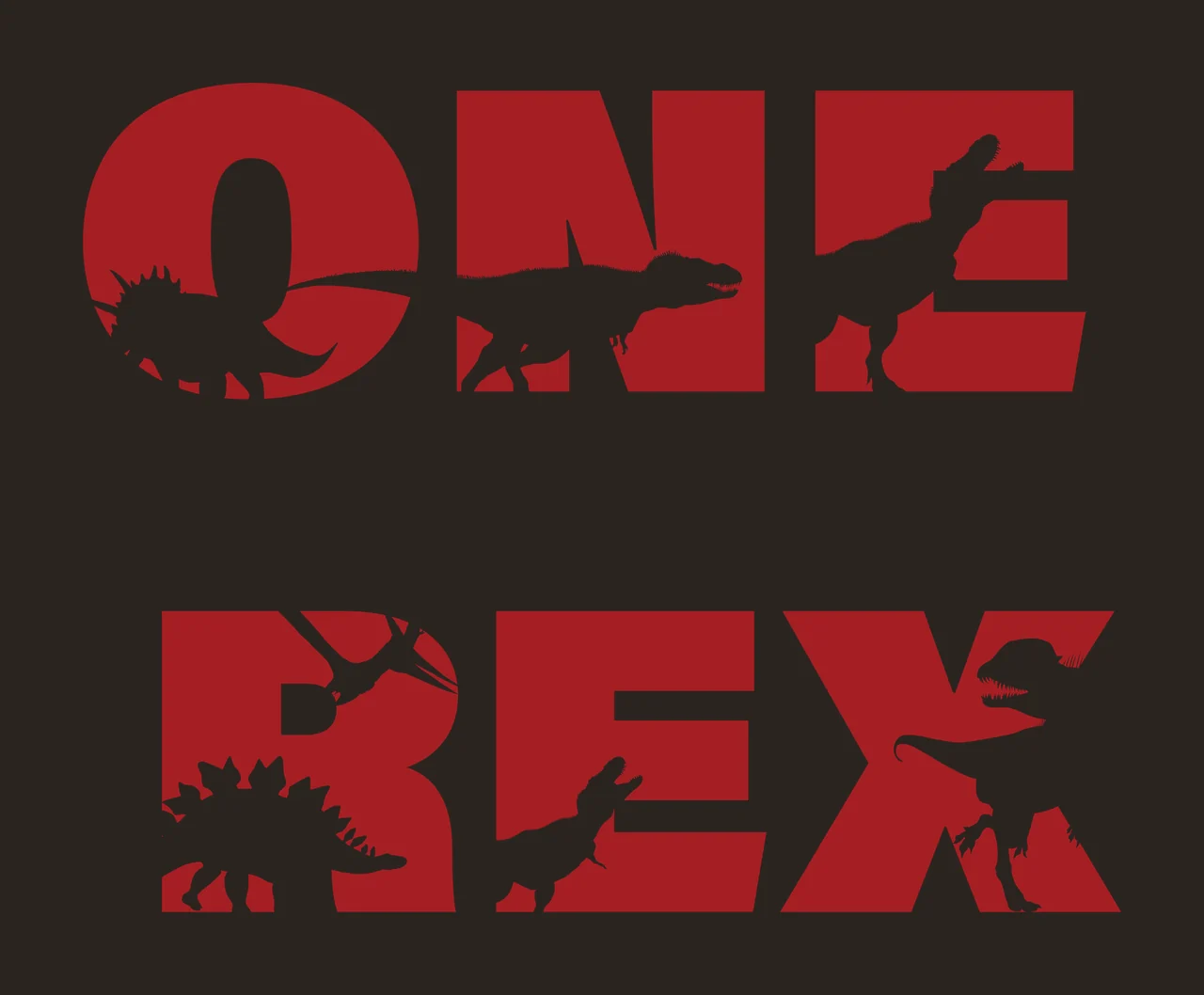 Dinosaur One Rex Text With Silhouettes displaying letters stegosaurus contrast preview thumbnail