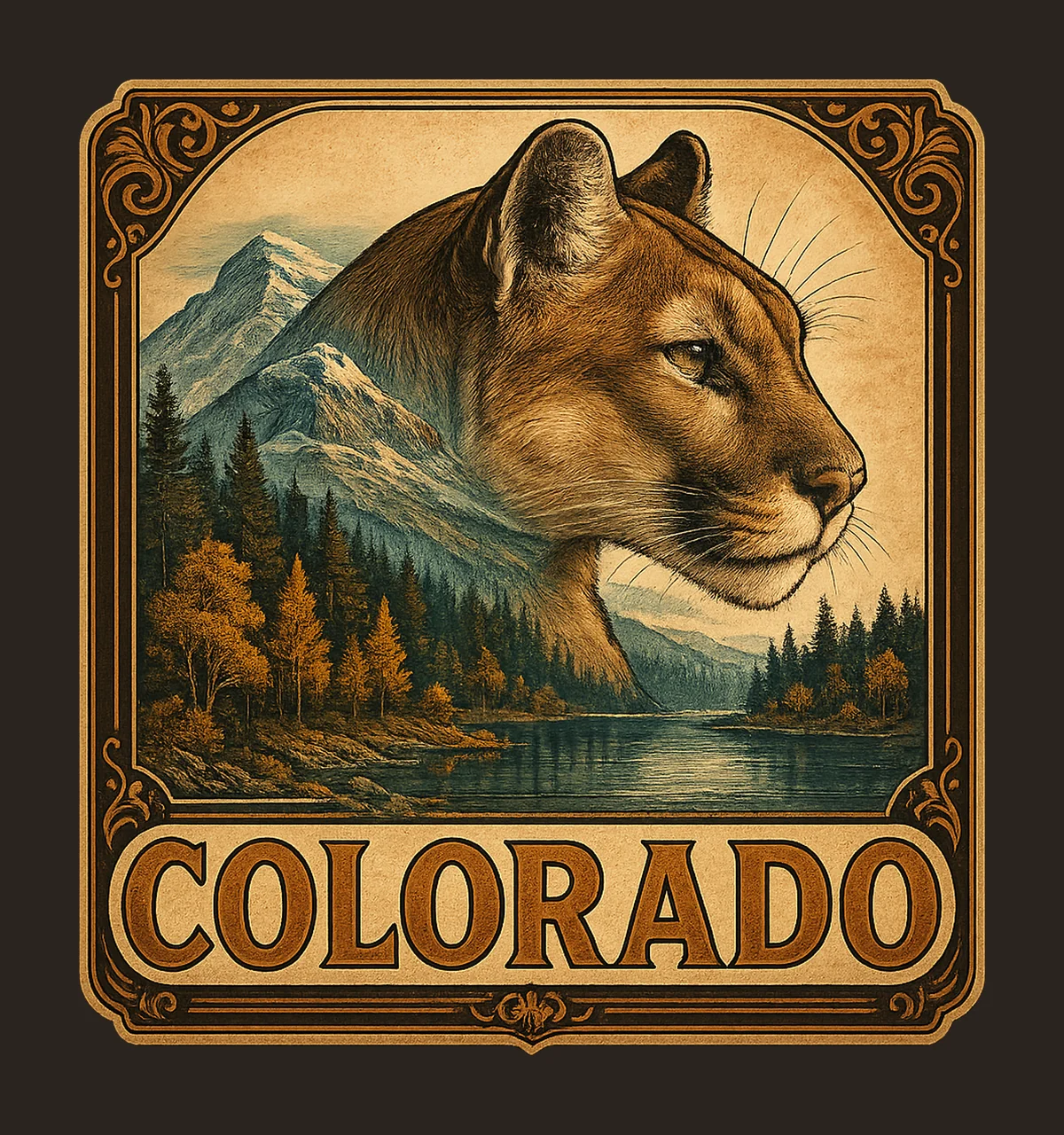 Retro Colorado Mountains Hiking Vacation Tee Design Nature contrast preview thumbnail
