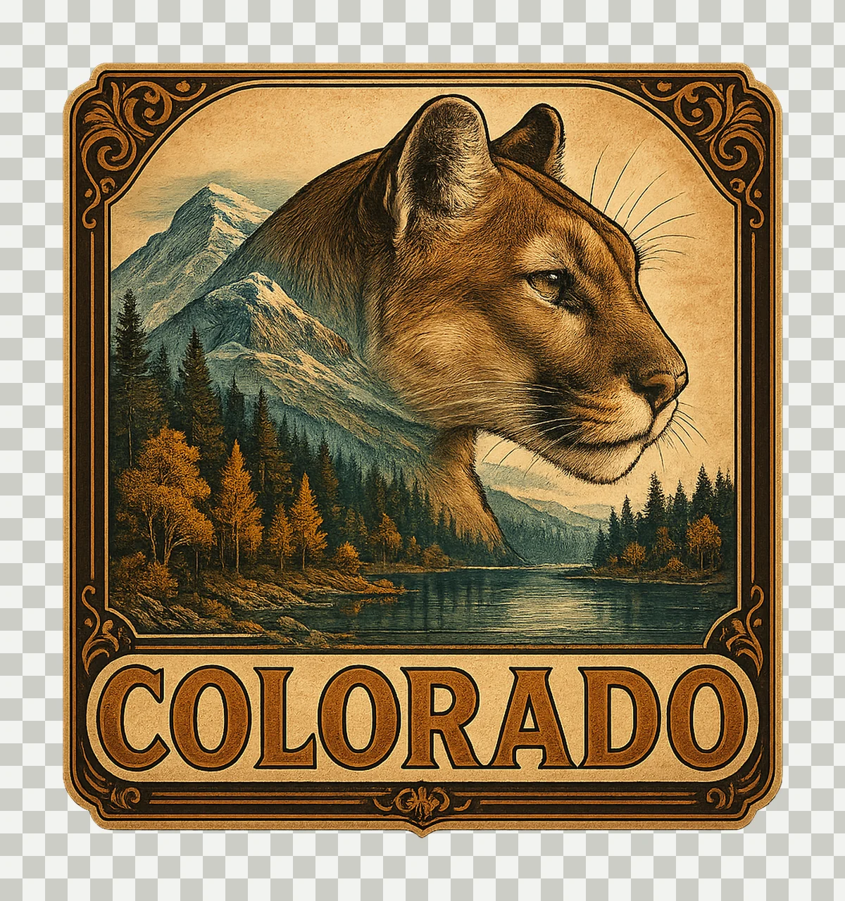 Retro Colorado Mountains Hiking Vacation Tee Design Nature transparency and detail preview thumbnail