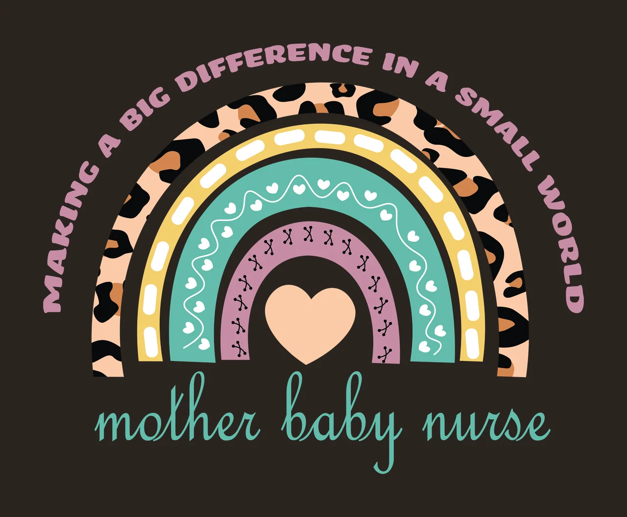 Black Rainbow With Heart And Text On White pattern 1 F16 nurse big 4 contrast preview thumbnail