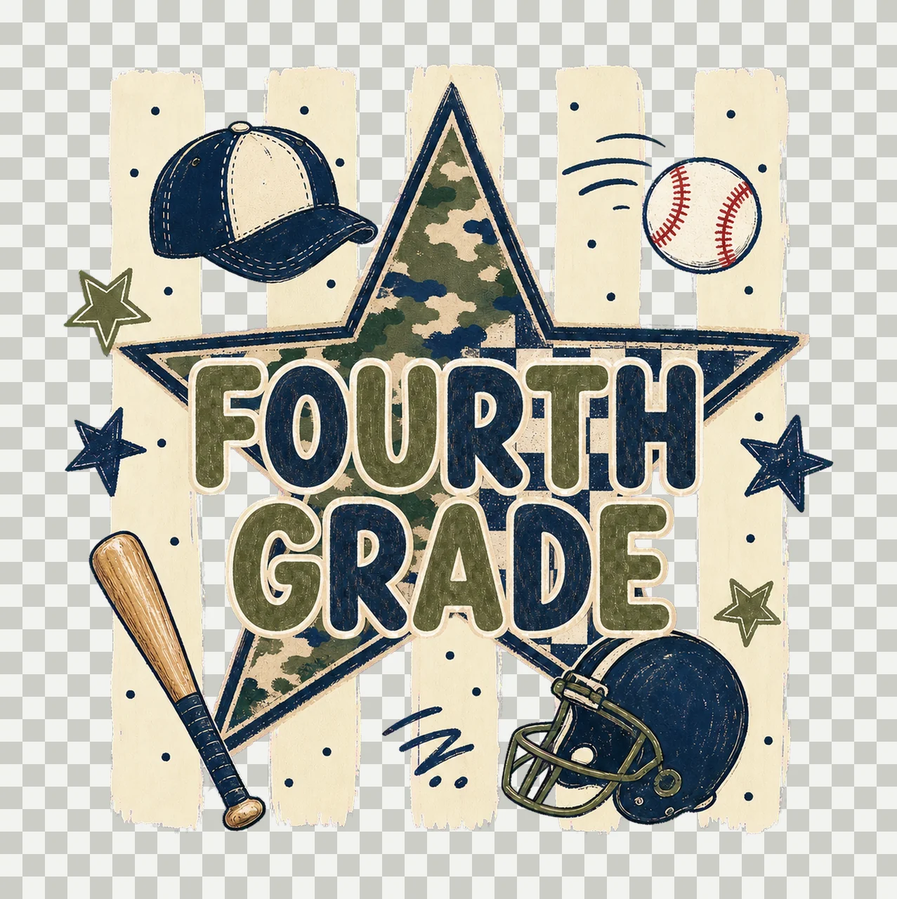 Star Camo Boys School Grade Series sublimation Variation F transparency and detail preview thumbnail