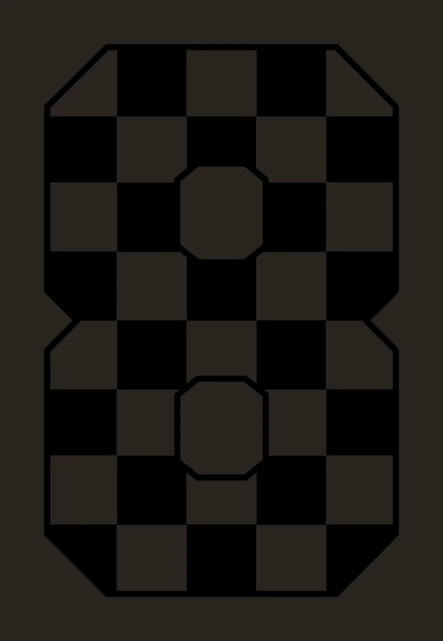 Black And White Checkered Number Eight Pattern Silhouette displaying contrast preview thumbnail