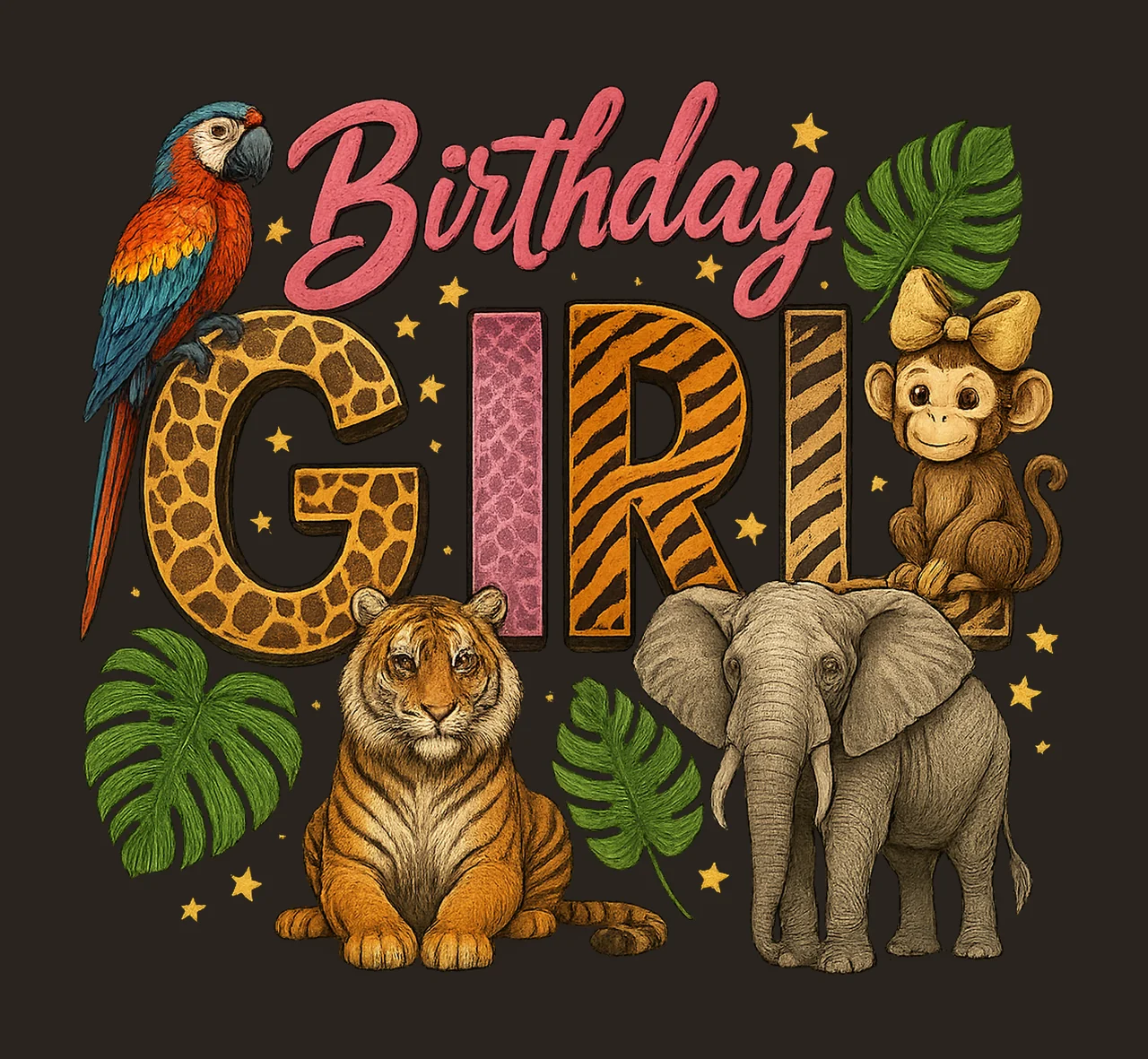 Zoo Birthday Girl Safari Birthday Shirt Design Wild One Girl contrast preview thumbnail