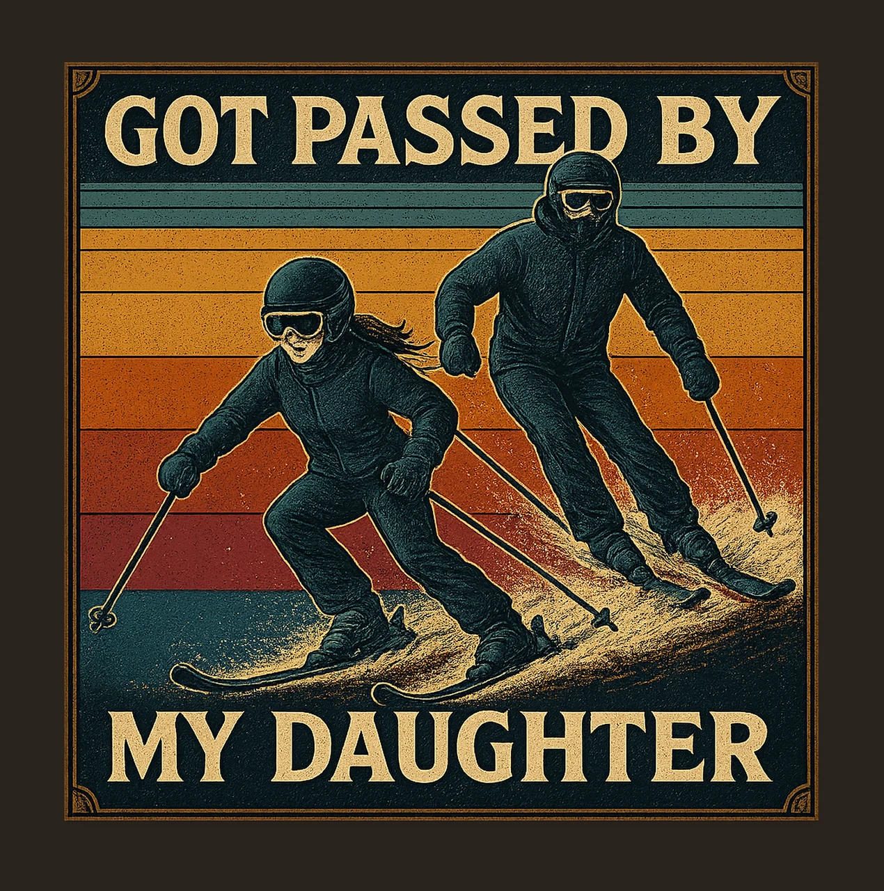 Got Passed By My Daughter Funny Skiing Dad Retro Winter contrast preview thumbnail