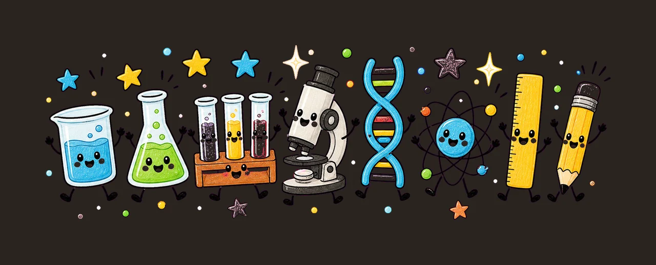 Science Teacher Doodle Characters STEM Teacher Design Lab contrast preview thumbnail