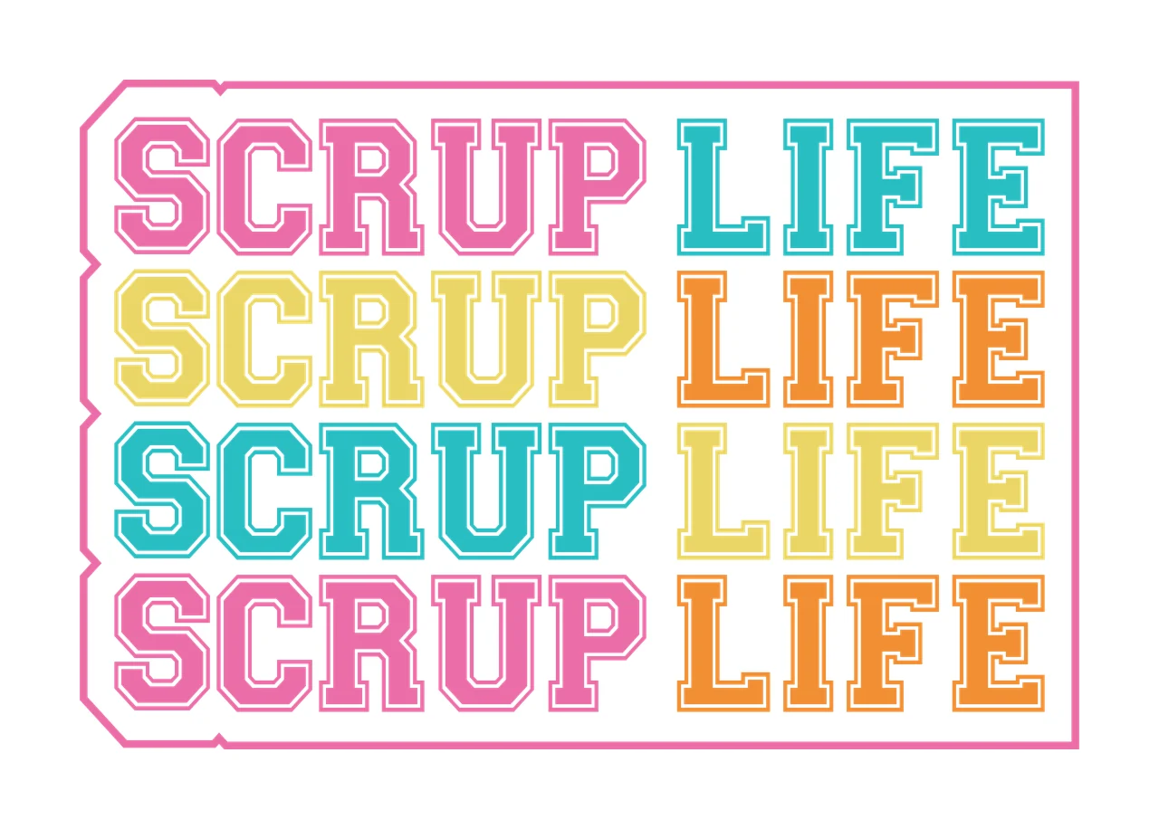 Scrup Life Repeated Text Grid Design Repeating letters words