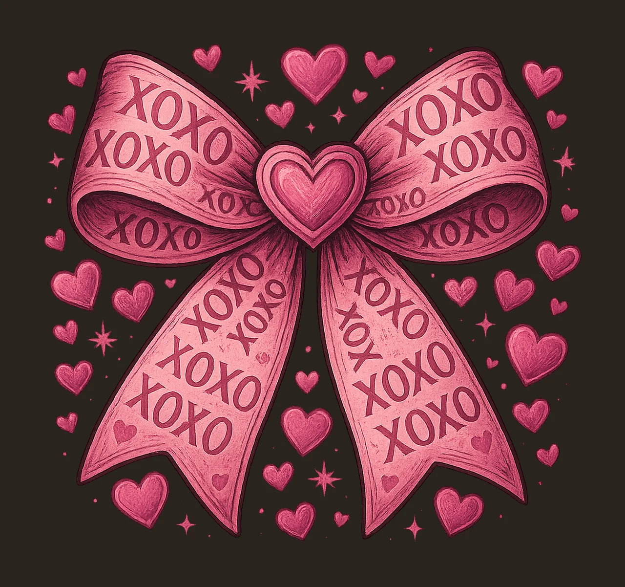 Xoxo Valentine Coquette Bow Glitter Heart Design You Are contrast preview thumbnail
