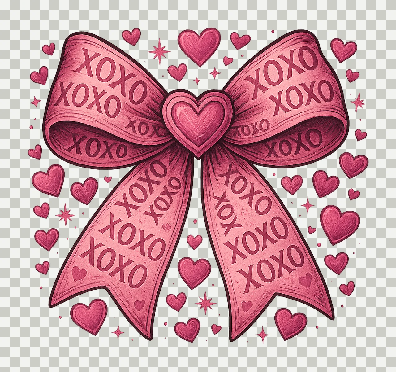 Xoxo Valentine Coquette Bow Glitter Heart Design You Are transparency and detail preview thumbnail