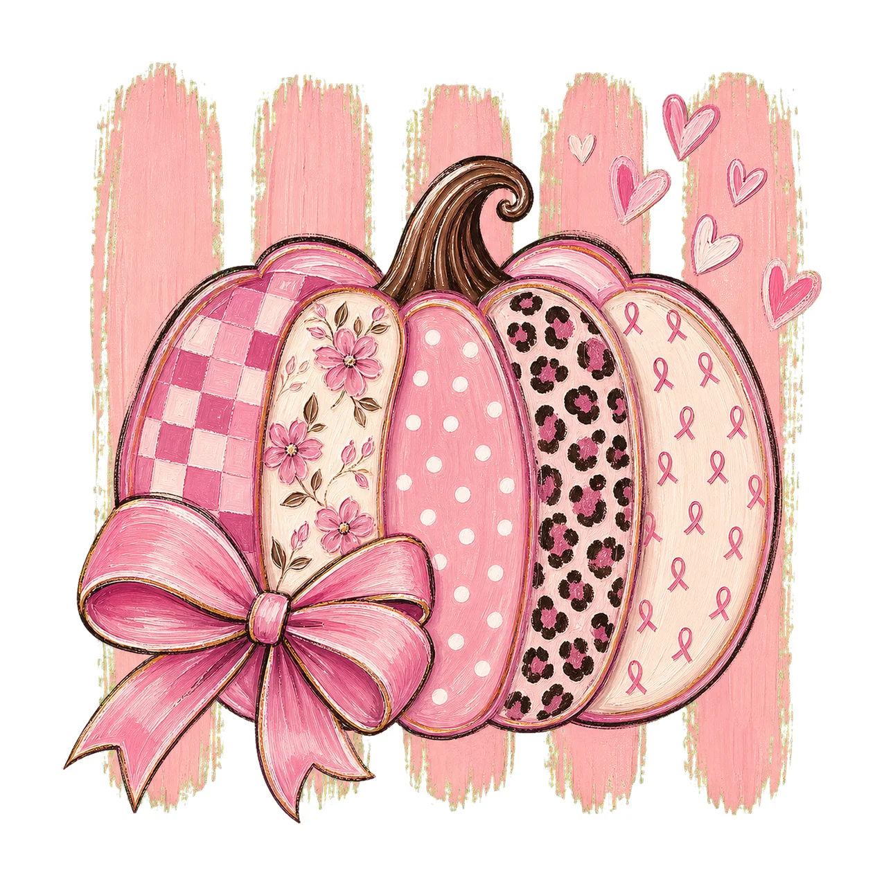 Breast Cancer Pumpkin Coquette Retro Breast Variation A