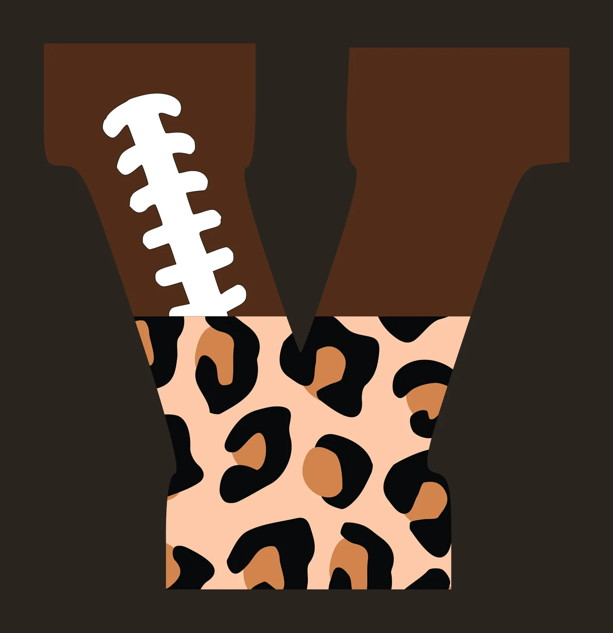Football Font Half Leopard Character 13 american gridiron touchdown contrast preview thumbnail