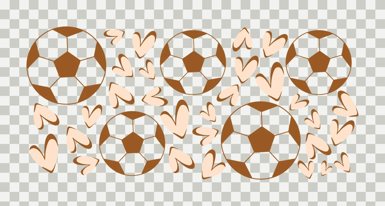 Can Glass Wrap Soccer Balls And Hearts Pattern black white transparency and detail preview thumbnail
