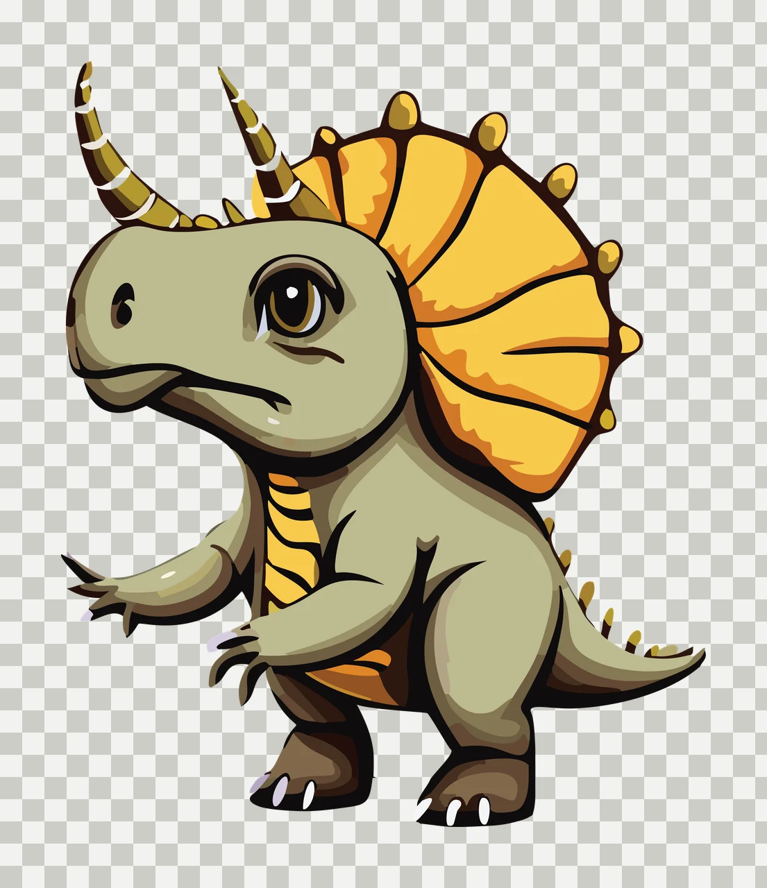 Dinosaur Horned Silhouette Illustration horns frill black prehistoric transparency and detail preview thumbnail