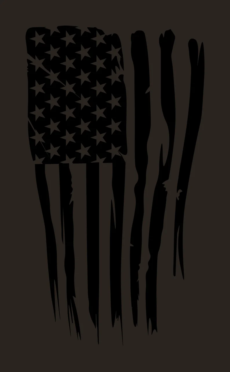 Black Flag Distressed American Silhouette waving stars Variation contrast preview thumbnail