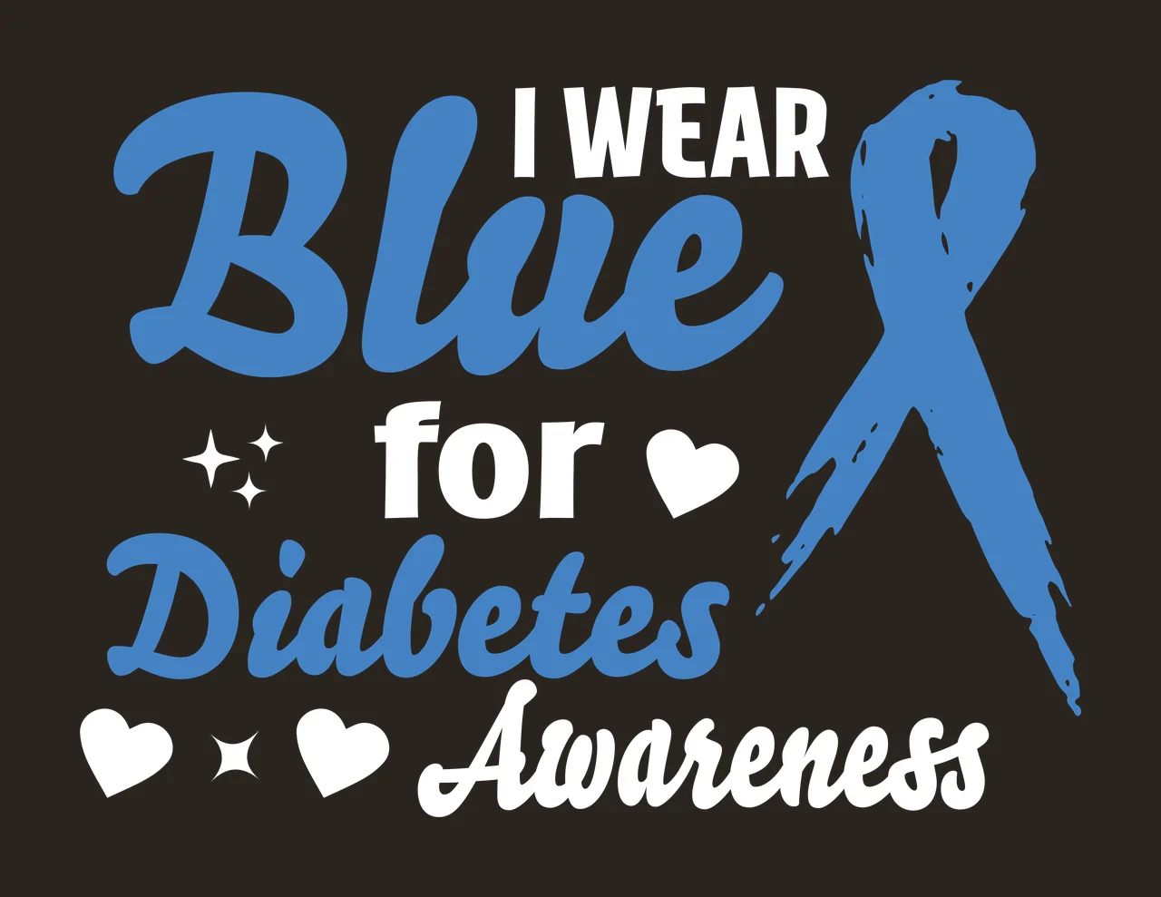 Blue Diabetes Blue Diabetes awareness logo Design with Blue Diabetes text and Blue ribbon symbol contrast preview thumbnail