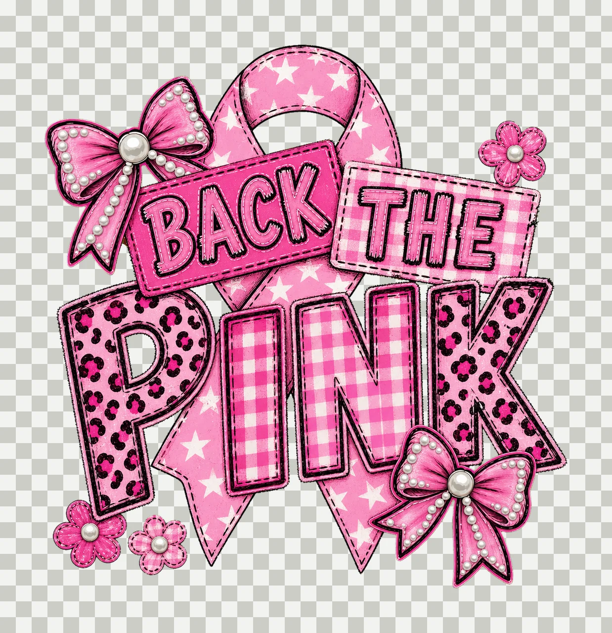 Breast Cancer Fight Cancer Sublimation Design Variation A transparency and detail preview thumbnail