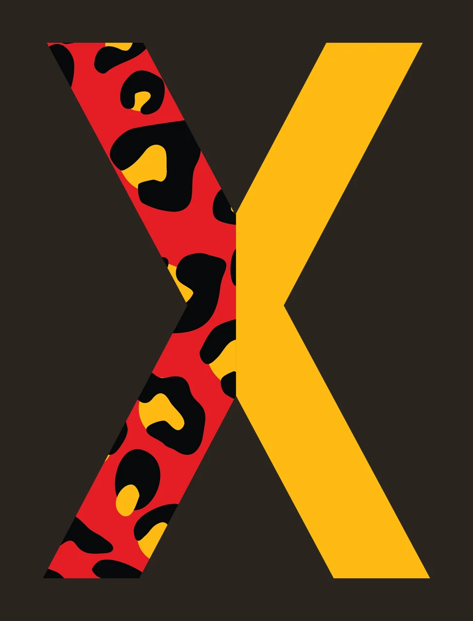 Can Glass Wrap X Letter With Red Leopard contrast preview thumbnail
