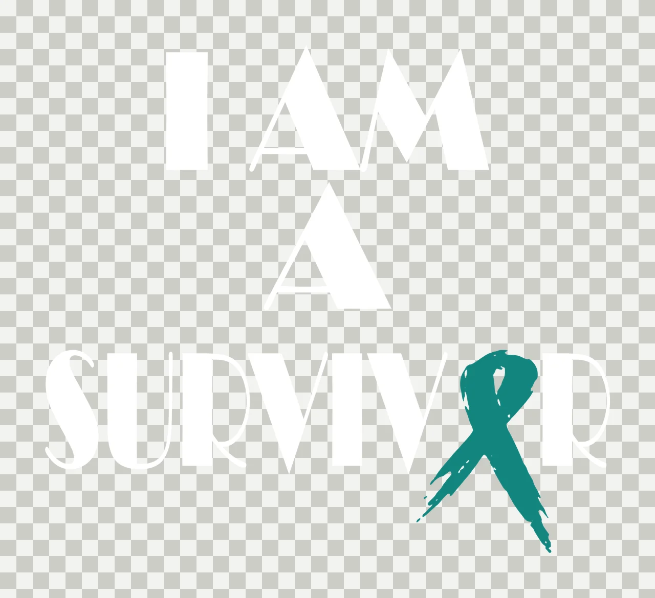 I Am A Survivor Text Ribbon and awareness typographic black transparency and detail preview thumbnail