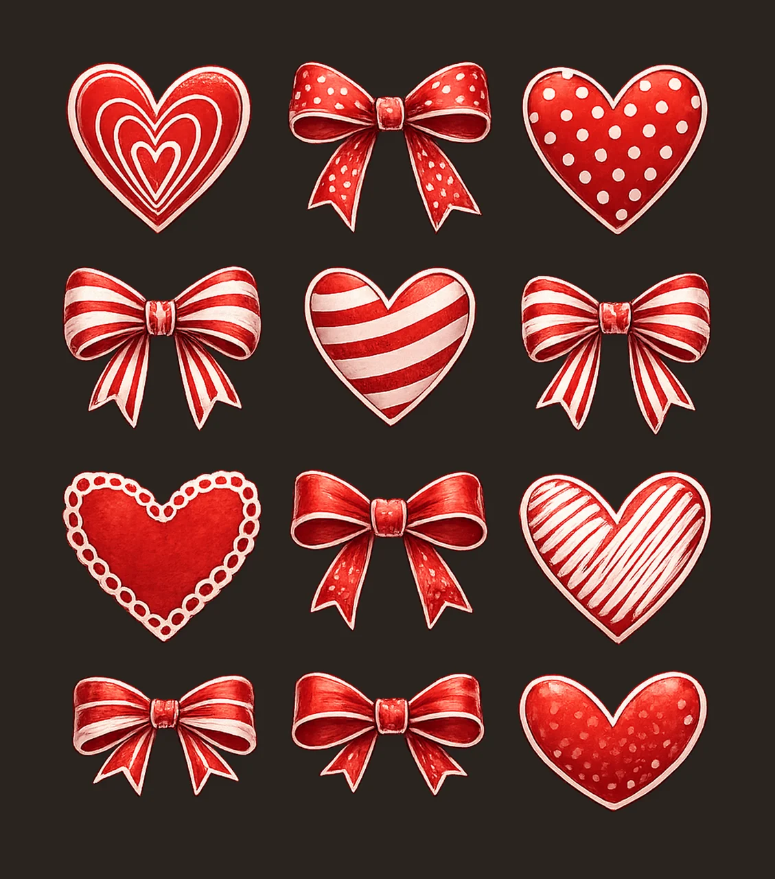 Valentine Coquette Heart Valentines Day Bow Design XoXo Be contrast preview thumbnail