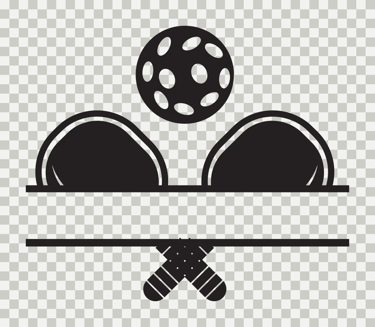 Pickleball Paddle And Ball Split paddles adhesive bandages transparency and detail preview thumbnail
