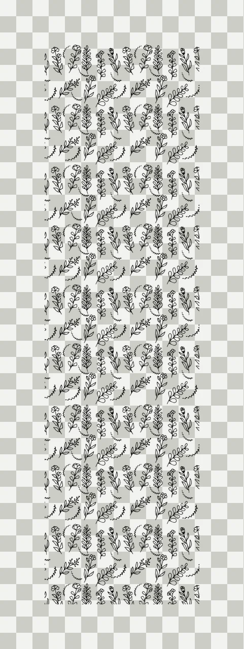 Floral Branch Line Art Pattern flower leaf black white neutral transparency and detail preview thumbnail