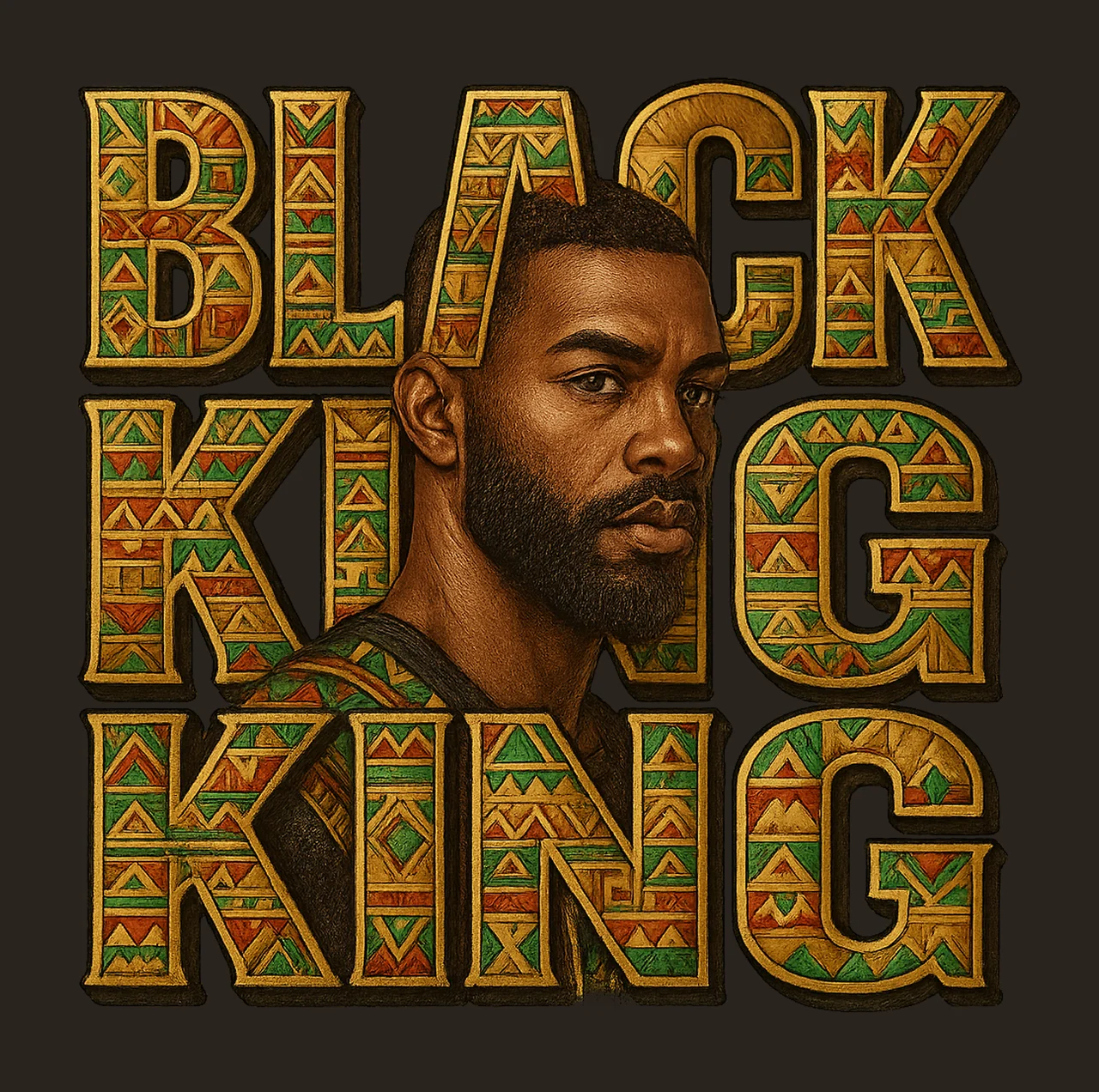 Black King Sublimation Design 1865 Vibes Black Man Art Black contrast preview thumbnail