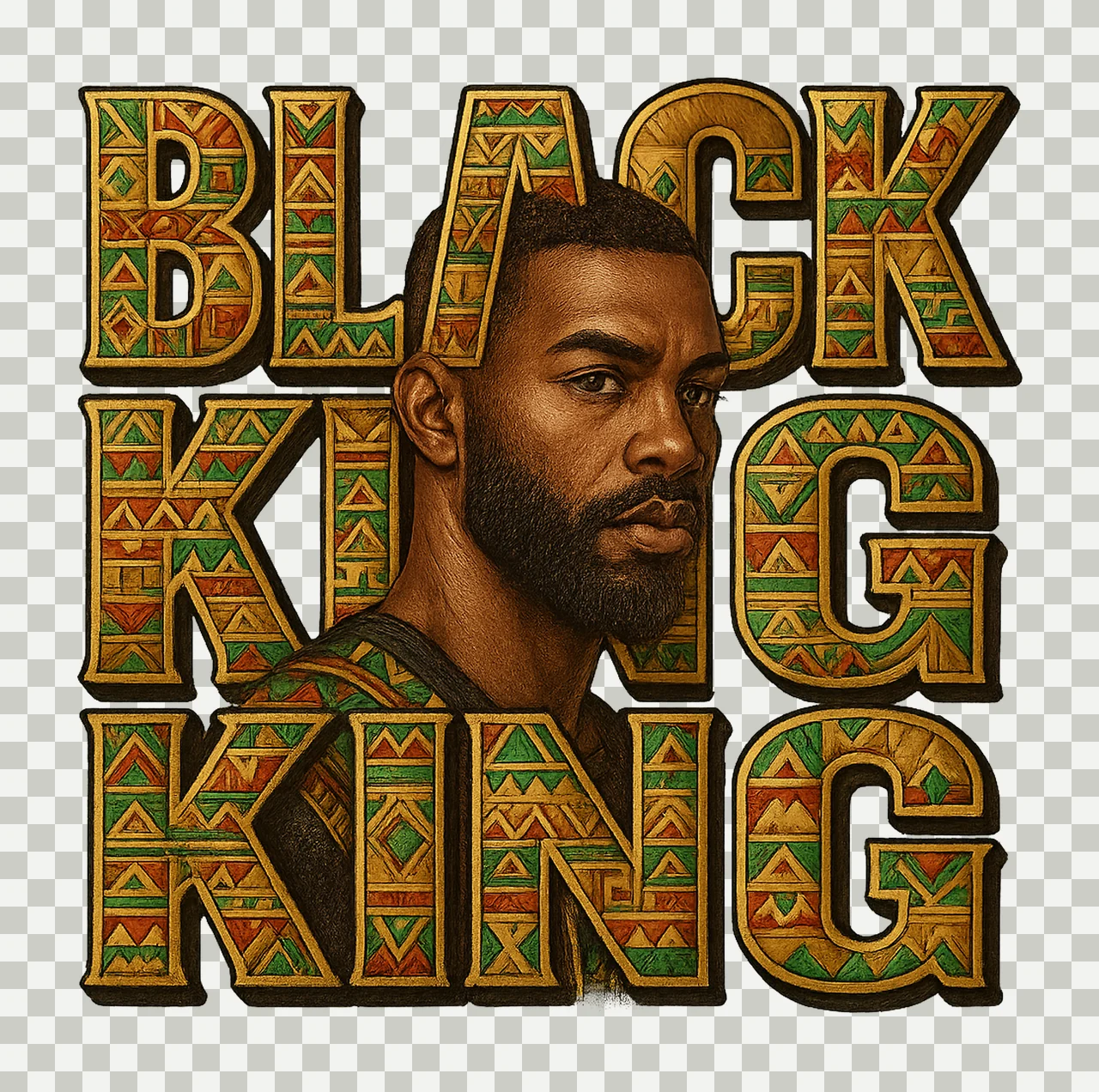 Black King Sublimation Design 1865 Vibes Black Man Art Black transparency and detail preview thumbnail