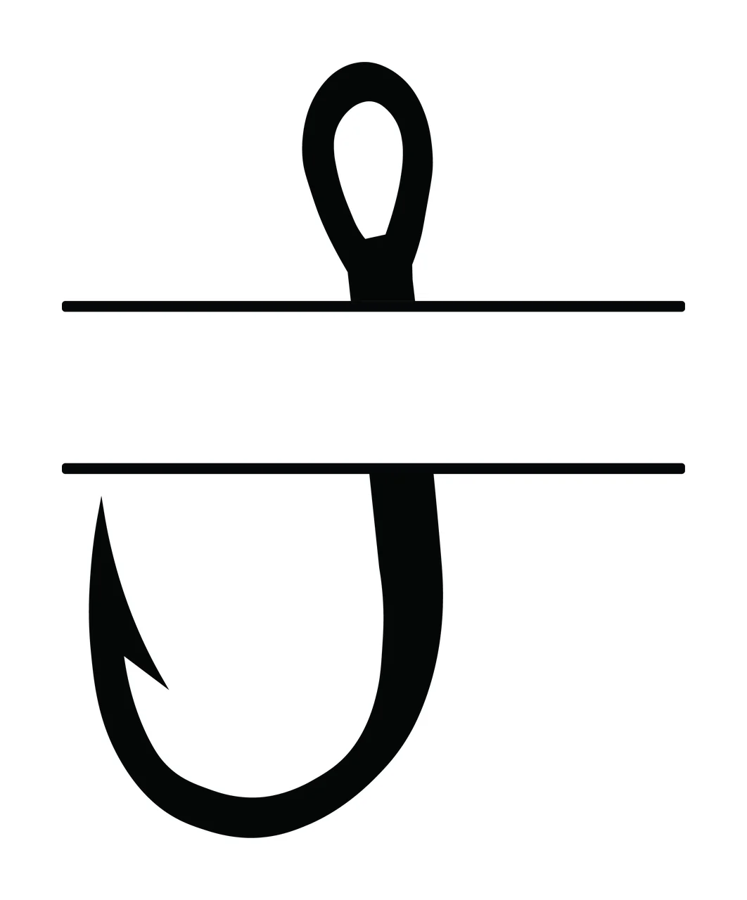 Fishing Hunting Monogram Character 07 fisherman angler Variation