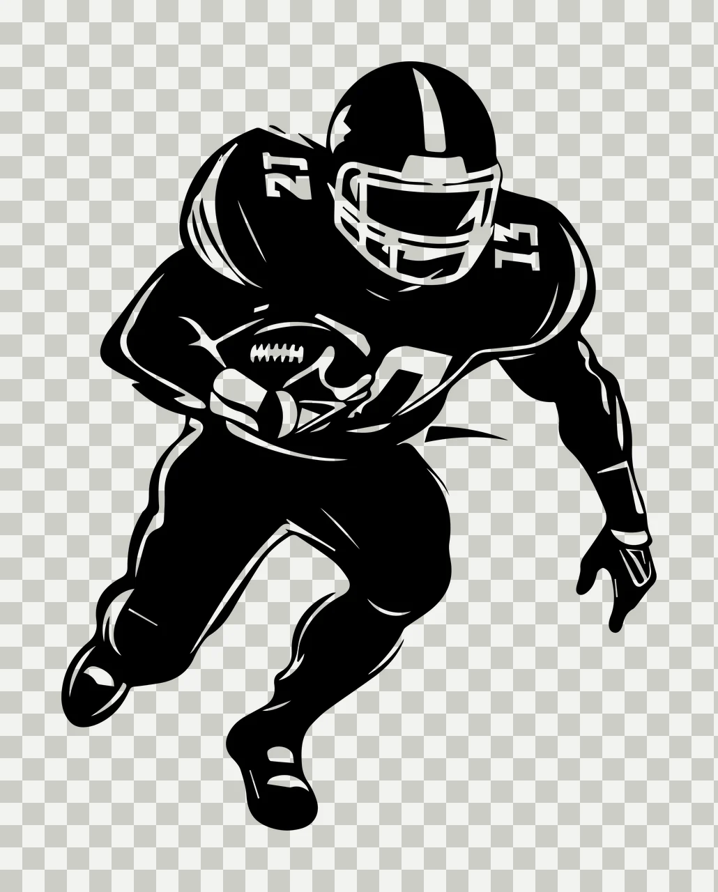 Football 21 13 Player Holding Ball Running Forward athlete transparency and detail preview thumbnail