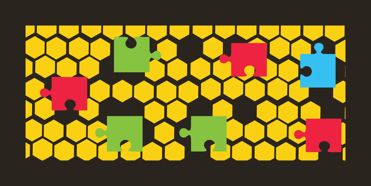 Can Glass Wrap Hexagonal Honeycomb Grid With Puzzle Hexagon pattern contrast preview thumbnail