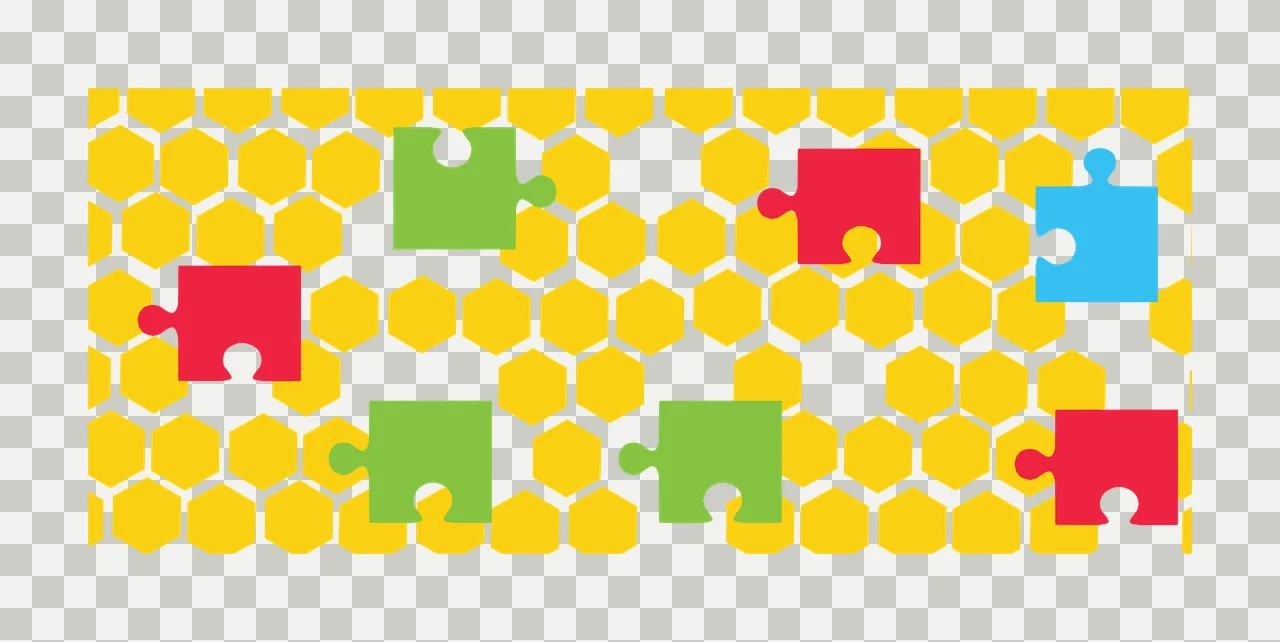 Can Glass Wrap Hexagonal Honeycomb Grid With Puzzle Hexagon pattern transparency and detail preview thumbnail