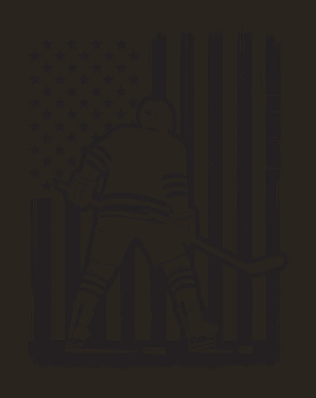 Hockey Player Silhouette Against Flag holding stick American contrast preview thumbnail