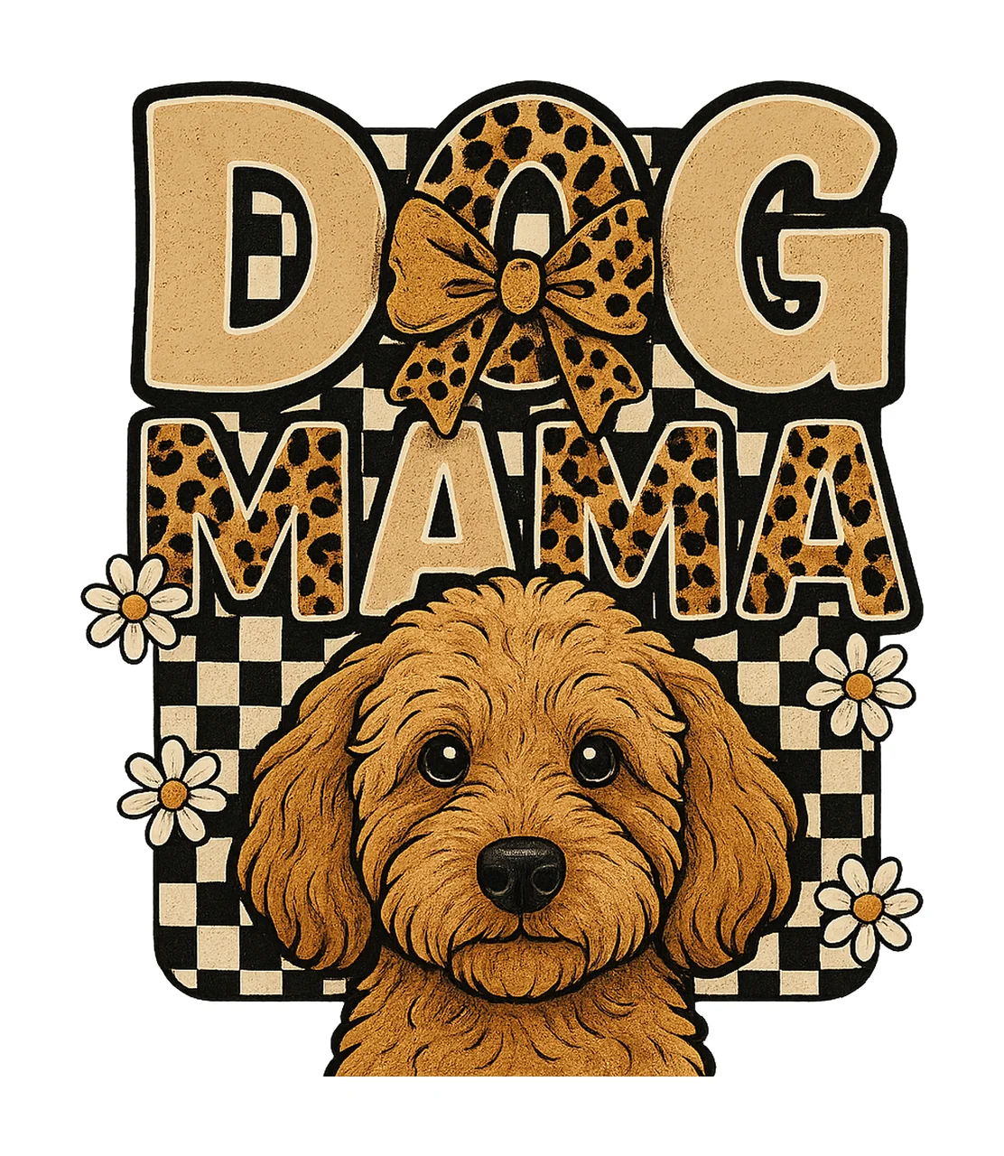 Retro Dog Mama Coquette Bow Dog Mom Sublimation Design