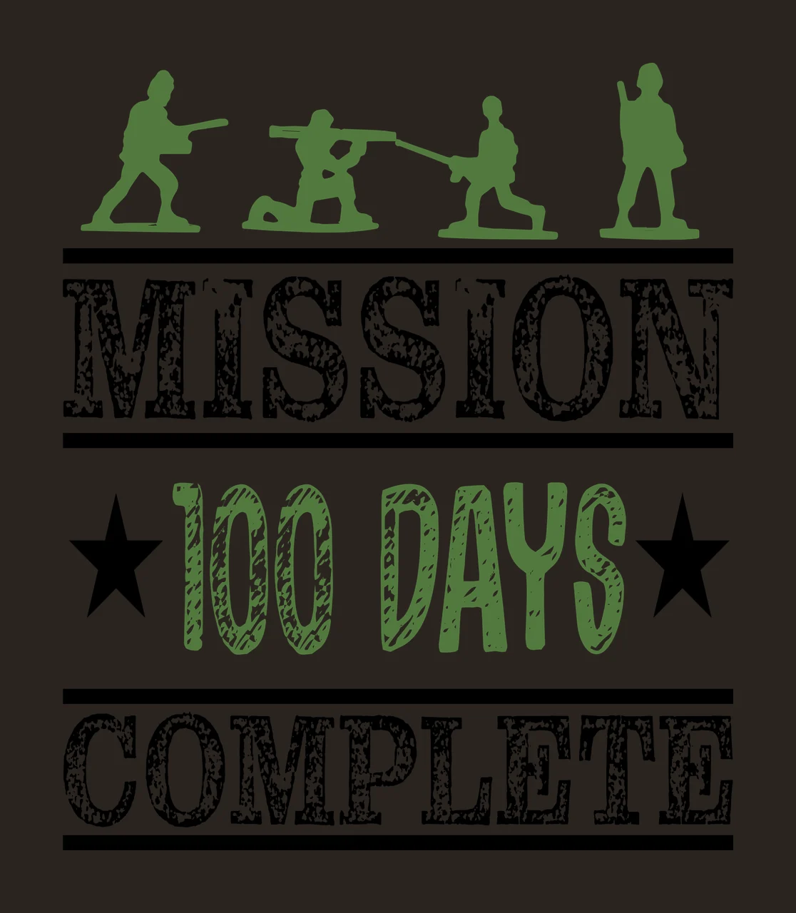 Mission 100 Days Complete Toy Soldiers Various Stars Grunge typography contrast preview thumbnail