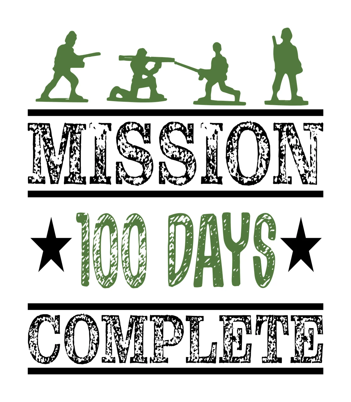 Mission 100 Days Complete Toy Soldiers Various Stars Grunge typography