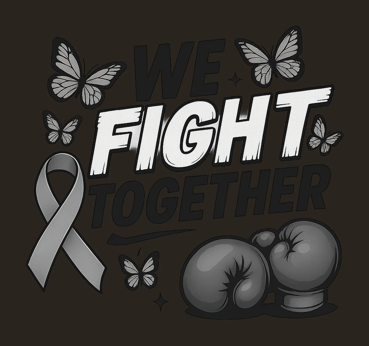 We Fight Together White Ribbon Lung Cancer Awareness Digital contrast preview thumbnail
