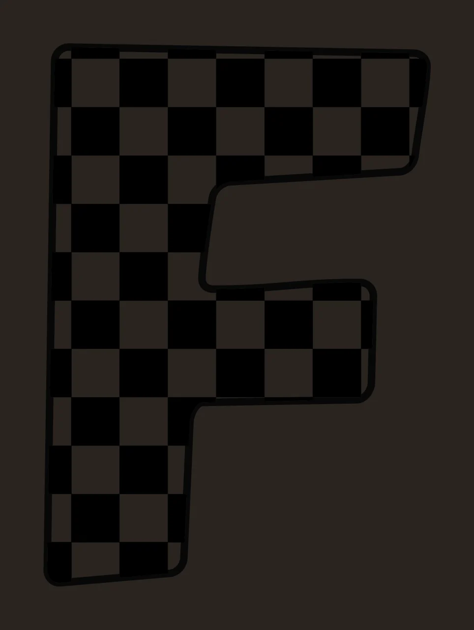 Can Glass Wrap F Letter Patterning With Checkered contrast preview thumbnail