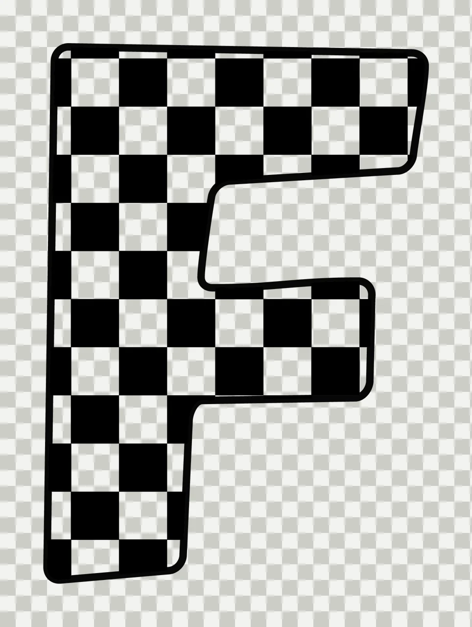 Can Glass Wrap F Letter Patterning With Checkered transparency and detail preview thumbnail
