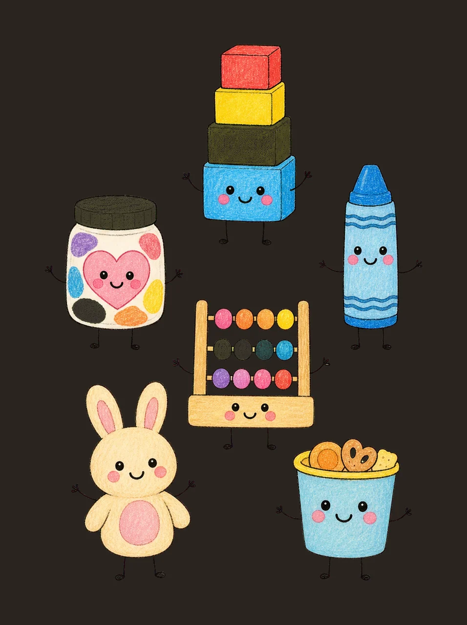 Preschool Aide School Employee Doodles Cute Variation A contrast preview thumbnail