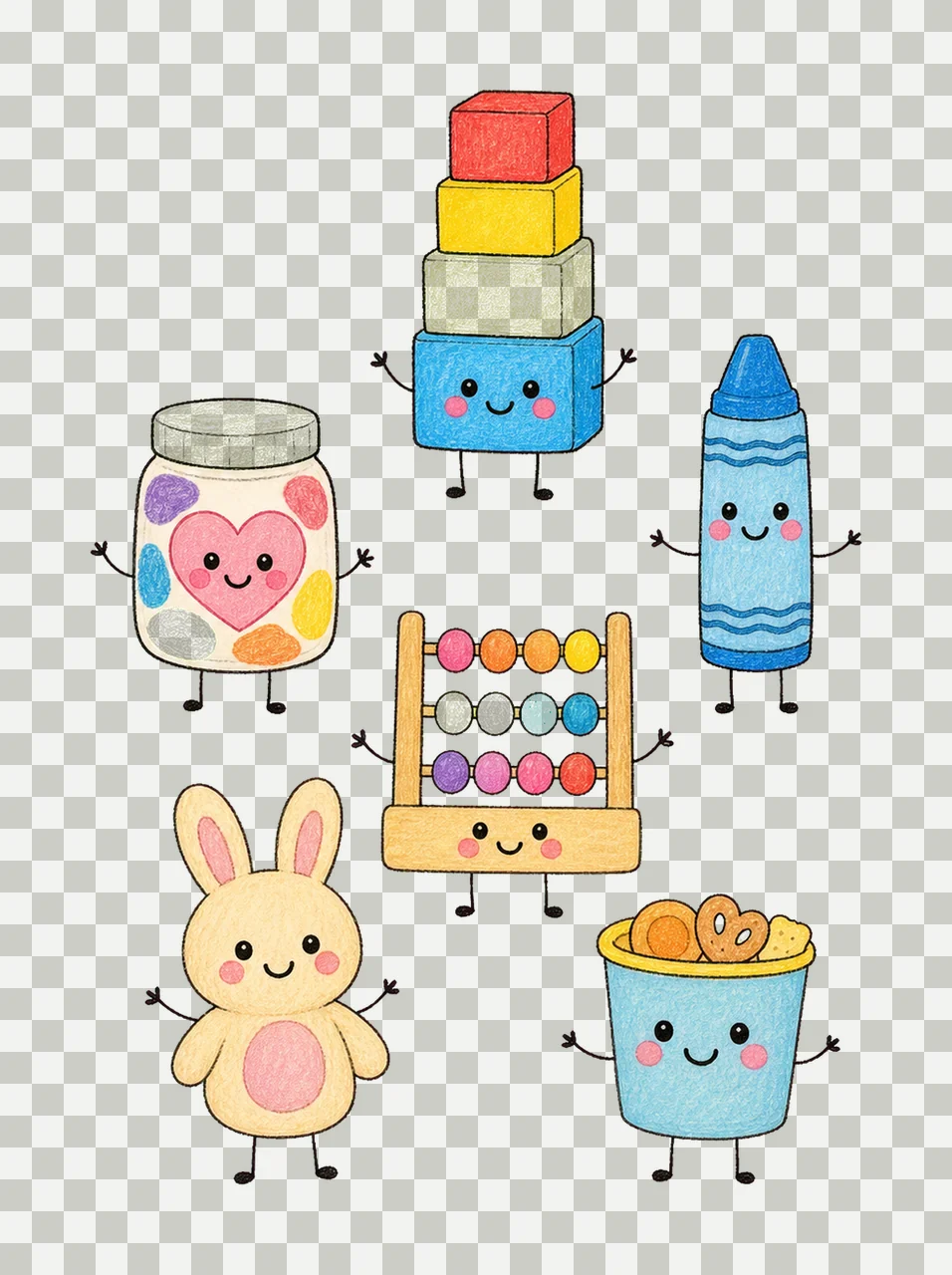 Preschool Aide School Employee Doodles Cute Variation A transparency and detail preview thumbnail