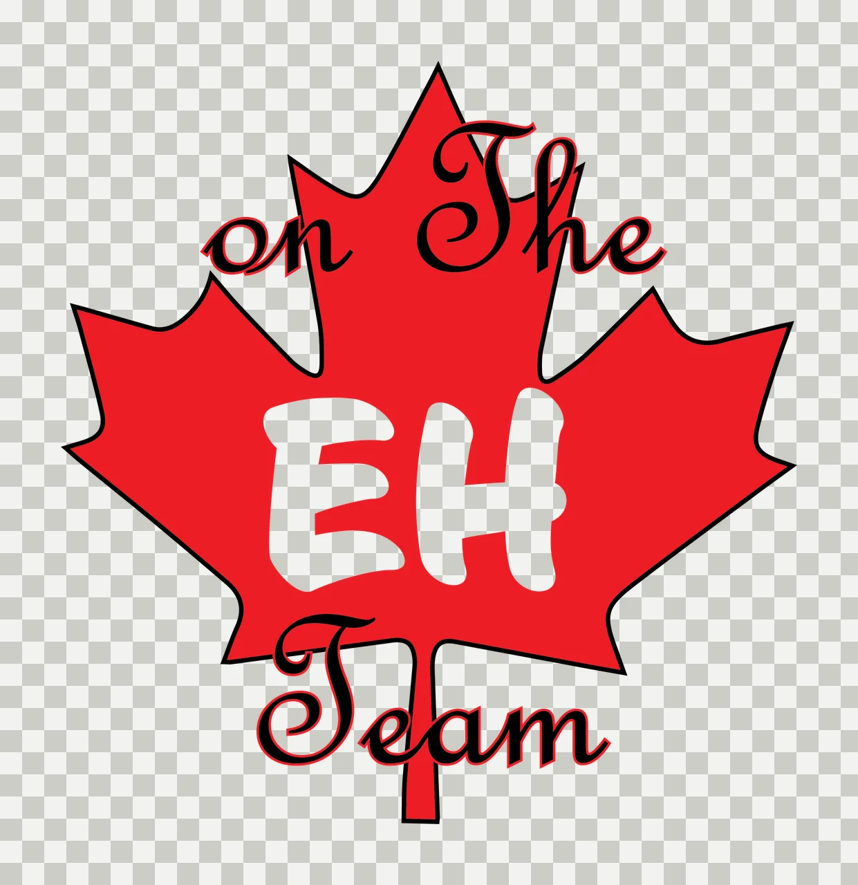 To On The Eh Team Maple Leaf black white typography symbol transparency and detail preview thumbnail