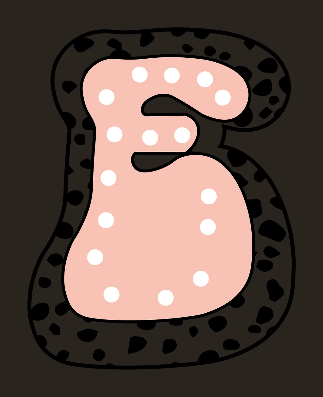 Dalmatian Dots Font Race Doodle Character 03 racing checkered flag contrast preview thumbnail